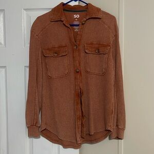 Orange Waffle Knit Shacket